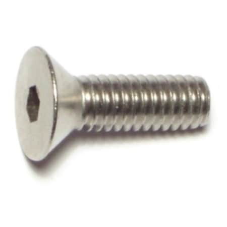 Midwest Fastener 5/16"-18 Socket Head Cap Screw, Flat, Plain 18-8 Stainless Steel, 1 in Length, 6 PK 72111